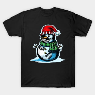 Christmas Soccer Shirt Funny Snowman Gift T-Shirt